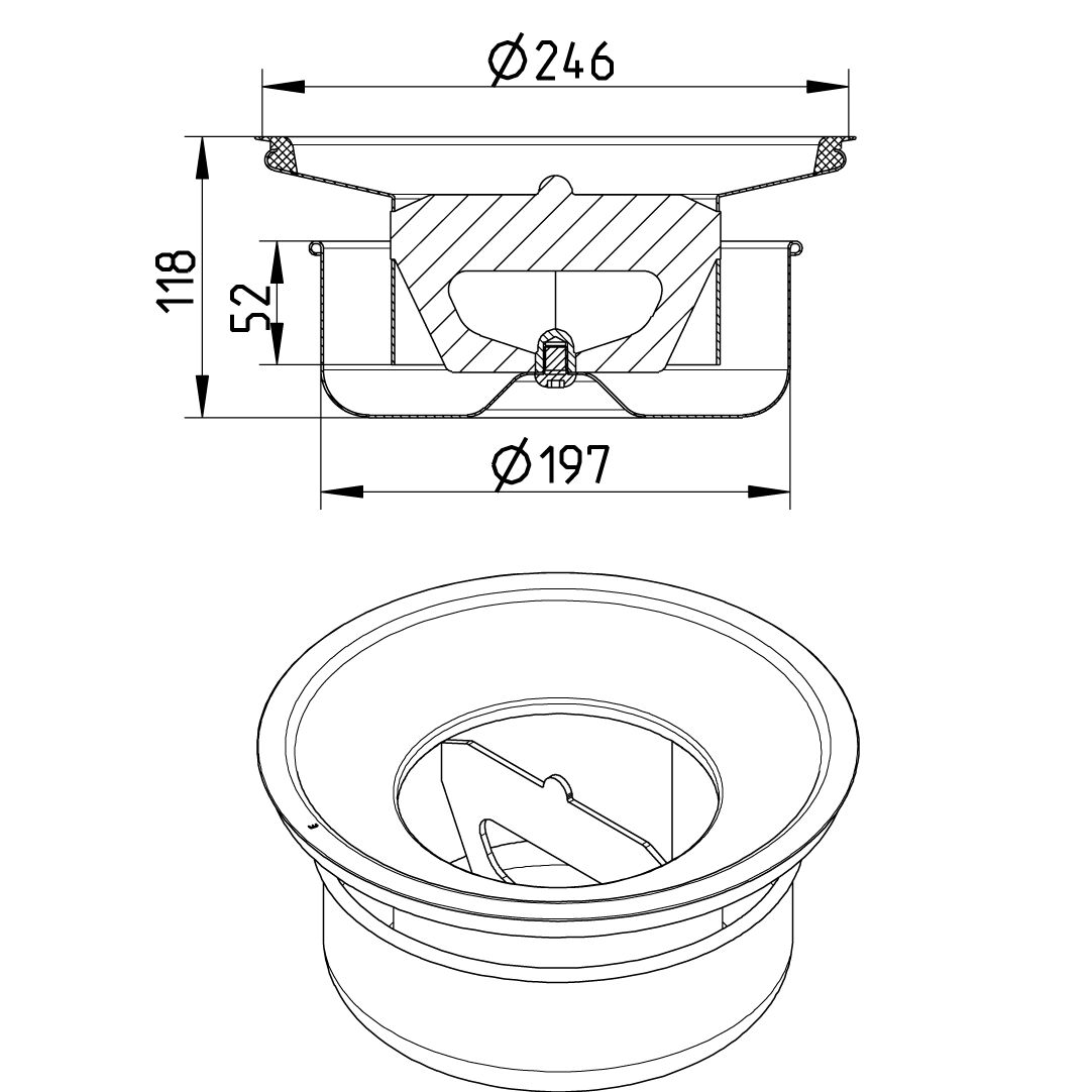 Line Drawing - Water trap-250