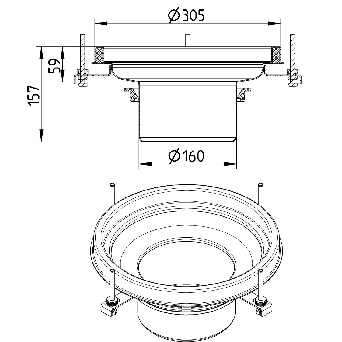 Line Drawing - Upper part-No membrane-305